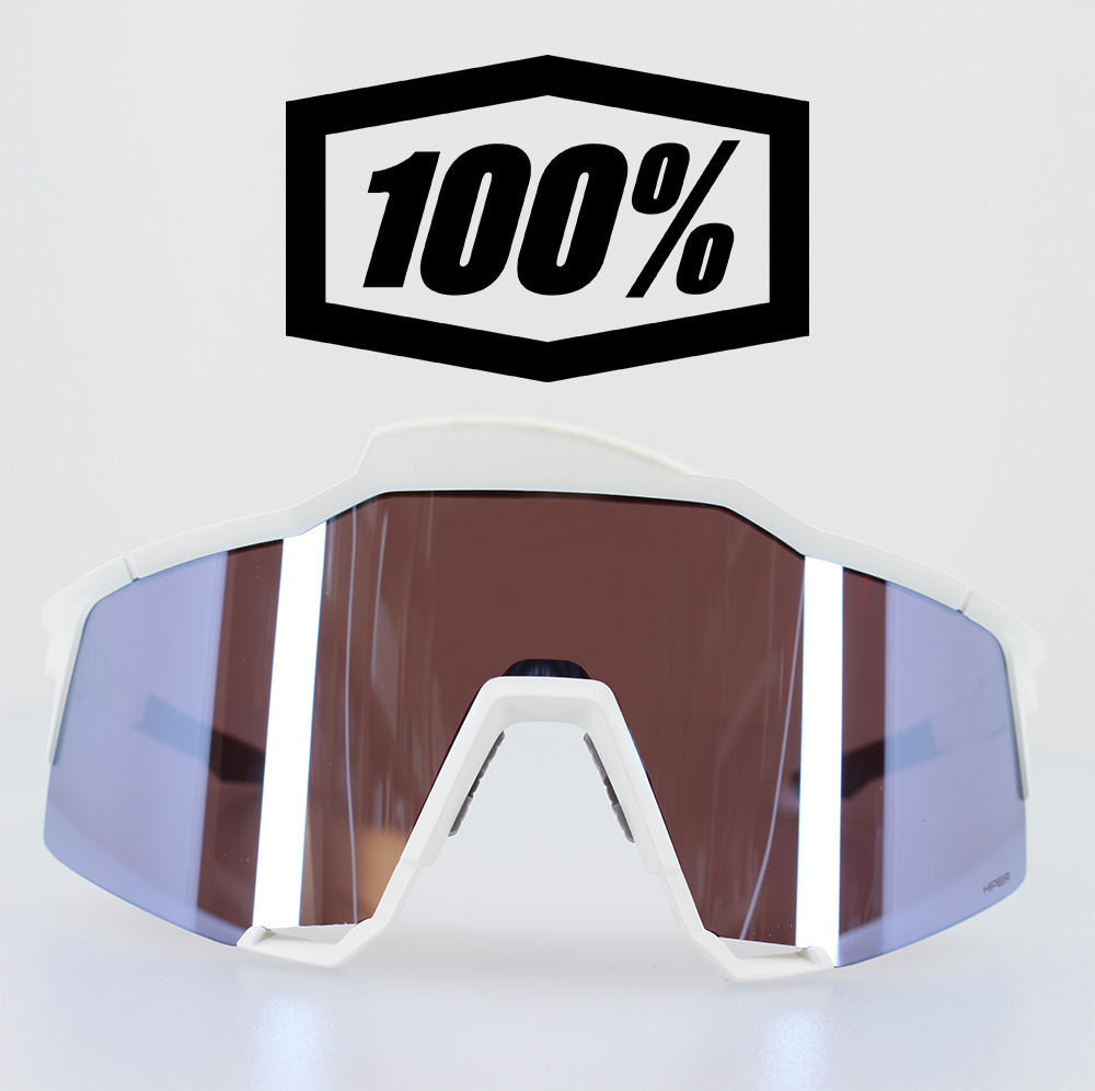 100%고글 SPEEDCRAFT - 매트 화이트 - 하이퍼 블루 멀티레이어 미러 렌즈